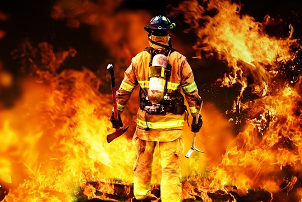 Elementos contra incendios traje de bombero